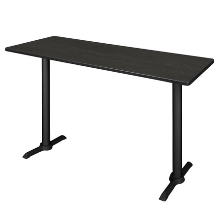 Regency Cain Cafe Training Tables, 66 W, 24 L, 42 H, Wood, Metal Top, Ash Grey MCTRCT6624AG